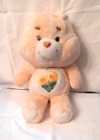 Vtg 1983 Kenner Friendship Friend Care Bear Plush Stuffed 80s Toy Peach Flowers