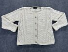 Callan Country Collection Irish Cable Knit  Cardigan Sweater Merino Wool Medium