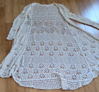 Mossimo Women's Cardigan Beige M Crochet Long Sweater Duster Cotton Blend - VGUC