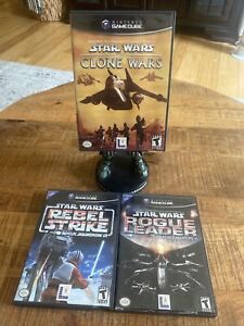 Nintendo GameCube Lot 3 Games - Star Wars Clone Wars Rebel Strike Rogue II & III