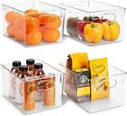 Clear Plastic Organizer Storage Bin Containers for Pantry Food & Kitchen Fridge