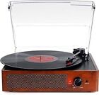 Vinyl Record Player Turntable with Built-in Bluetooth Receiver & 2 Stereo Speake