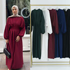 Plain Women Muslim Abaya Long Maxi Dress Turkey Dubai Kaftan Arab Party Jalabiya