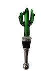 Blown Glass Cactus Bottle Stopper Cork Green Saguaro Gorgeous 5.25