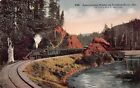 Postcard OR: Steam Train Approaching Mohler, Nehalem River, Unposted, 1910's