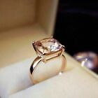 Certified Natural Peach Morganite 925 Sterling Silver Ring Gift For Free Ship