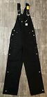 Carhartt Men's Loose Fit Firm Duck Bib Overall Black Size 30x32 (OR0037-M) NWT