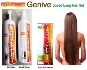Genive Speed Long Hair Growth Fast Grow Longer Set Shampoo Conditioner & Serum