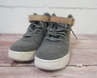 Nike Air Force 1 Women's Grey and Khaki Hook and Loop Sneakers - Size 6.5