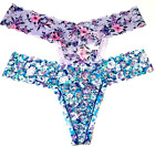 Size M - NWT Victoria's Secret lot of 2 all lace thong panty floral (c392)