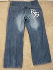Rocawear Jeans Y2K Baggy Men’s 38x28 Actual Embroidered Blue Wash Hip Hop