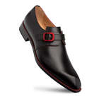 NEW Mezlan Dress Shoes Single Profumo Monk Strap Leather Black W Red Accents