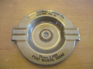 Vintage Stamped Tin Advertising Ashtray Fort Worth TX 1950's