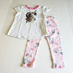 Toddler Girls 2-Piece Unicorn T Shirt & Leggings Outfit Set 4T Tictactoe & Place