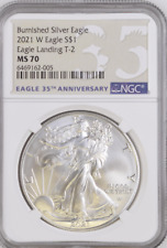2021 W American Silver Eagle Burnished Type 2 - NGC MS70