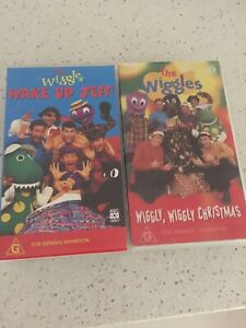 THE WIGGLES WAKE UP JEFF! + THE WIGGLES WIGGLY WIGGLY CHRISTMAS -  VHS VIDEO'S