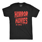 Mens Horror Movies And Chill T Shirt Funny Halloween Movie Date Night Joke Tee