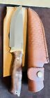 OHIY Handmade Bushcraft Knife 4116 German Steel 5in Blade Genuine Leather Sheath