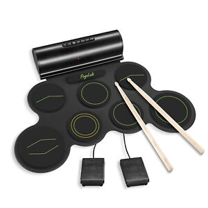 New ListingPOGOLAB Electronic Drum Set 7 Silicone Drum Pads Built-in Speaker