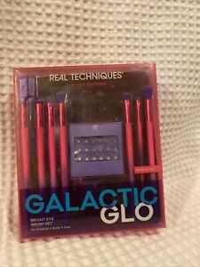 Real Techniques Galactic Geo Bright Eye Makeup Brush Kit, 8 Piece Set, NEW