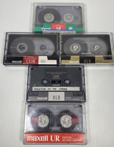 Maxell Mixed Cassette Tape Lot of 5 UDII 60, UR 60, XL II 60, XL II 90, & UR 120