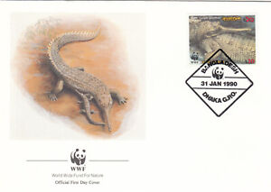 (130470) Crocodile Gharial WWF Bangladesh FDC 1990
