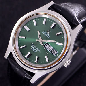VINTAGE OMEGA SEAMASTER COSMIC 2000 AUTOMATIC EMERALD DIAL DAY&DATE MEN'S WATCH