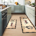 Kitchen Mat Set of 2 Farmhouse anti Fatigue Floor Mat,Rooster Buffalo Plaid Sunf