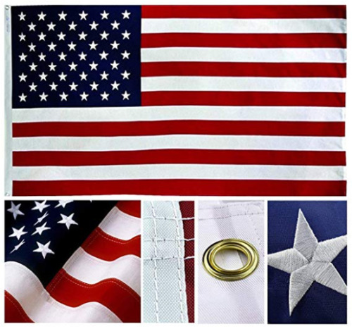 USA American Flag Embroidered Stars Heavy Duty LARGE US Country Flag 3x5 ft 200D