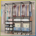 Metal Clothes Organizer Heavy Duty Garment Adjustable Rack Closet Storage Shelf