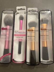 New ListingReal Techniques 4 Separate Makeup Brushes-Blush, Setting And 2 Expert Face