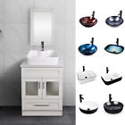 24 in Bathroom Vanity Single Cabinet with Vessel Sink Mirror Combo Faucet Drain