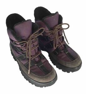 LL Bean Womens Vintage Hiking Boots purple and black size 8 M