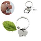 Women's Heart Ring Stainless Steel Charms Two Hearts Pending Glossy Silver