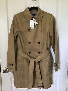 BANANA REPUBLIC NWT WOMEN'S SIZE MED PETITE  DOUBLE BREASTED COTTON TRENCH COAT