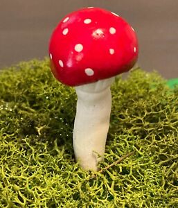 Clay mushroom Red Fly Agaric  Mushroom - Handmade - Great for planters