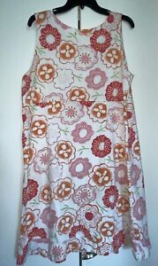 Women's FRESH PRODUCE Sleeveless Floral Print Cotton Dress Size XL