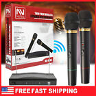 Professional 2 Channel Wireless Dual Microphone Cordless Handheld Mic System USA