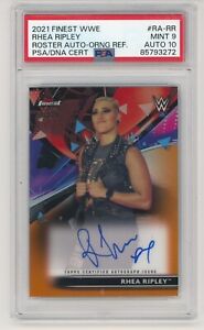 New Listing2021 TOPPS FINEST WWE RHEA RIPLEY ROSTER AUTO ORANGE /25 PSA 9/10 FINEST ROSTER