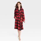 Women's Flannel Robe - Stars Above Red M/L SOFT - BRAND NEW FAST FREE SHIPPING !