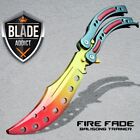 CSGO FIRE FADE Practice Knife Balisong Butterfly Tactical Combat Trainer NEW