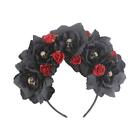Day of the Dead Flower Crown Festival Headband Rose Mexican Floral Headpiece
