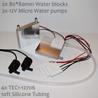 Large Water Cooling Peltier Kit - 4x TEC1-12706, 2 Pumps, 80*80 blocks, tubing