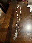 Designer Necklace SIMPLY VERA WANG Beads  Crystals Tassel Jewelry