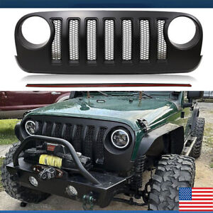 JL Style Front Bumper Hood Grille Mesh Grill For 2007-2017 Jeep Wrangler JK /JKU (For: Jeep)
