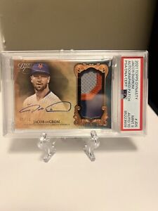 2021 Topps Dynasty JACOB DEGROM AUTO Game Used TRIPLE PATCH PSA 10 1/10 METS