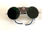 Green Safety Glasses Brazing Leather Side Shields Steampunk Welding Goggles VTG