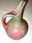New ListingMuncie 1920s Vintage Art Deco Pottery Matte Green Over Rose Ceramic Ewer