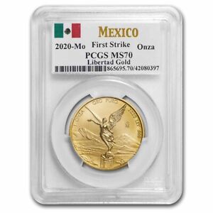 2020 Mexico 1 oz Gold Libertad MS-70 PCGS (First Strike)