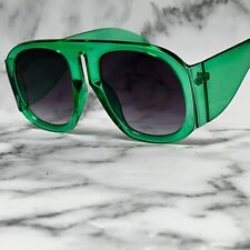 Glasses Green Frame Black Gradient Lens Luxury Big Model Female Male Eye Wear